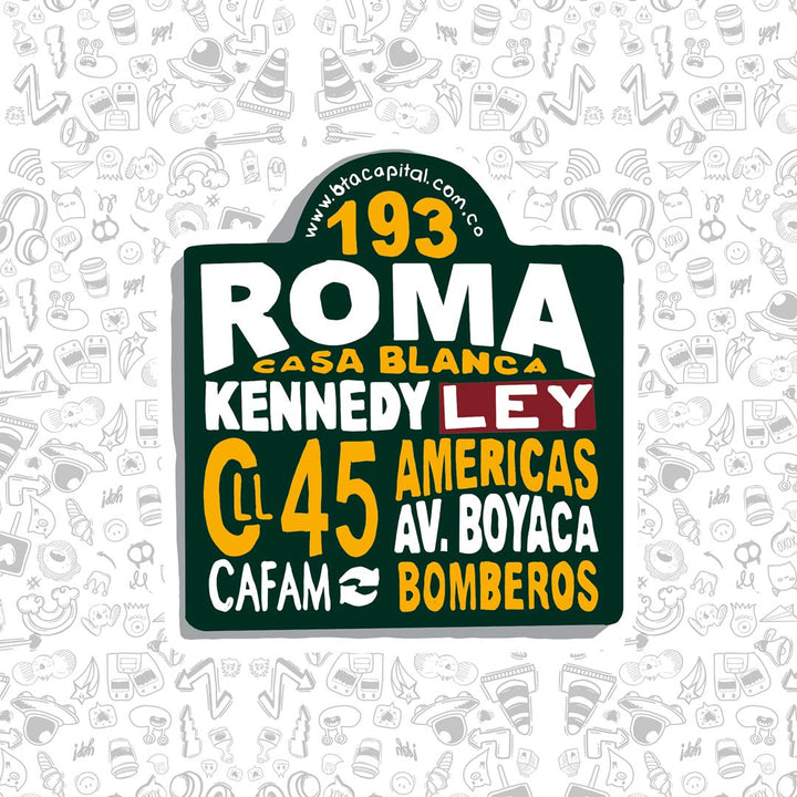 Colombian Public Bus Sign Sticker