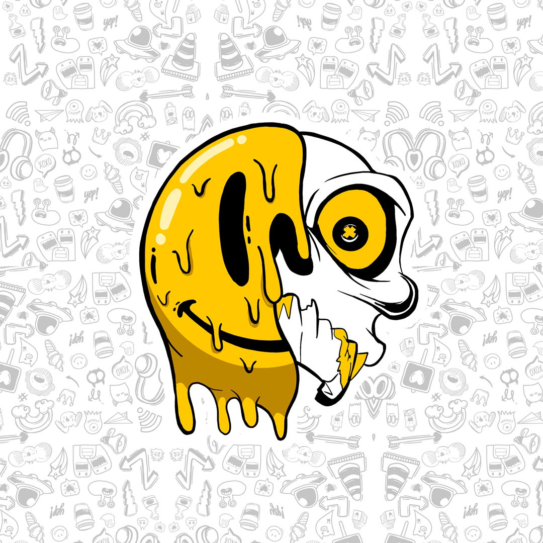 Melting Skull Sticker