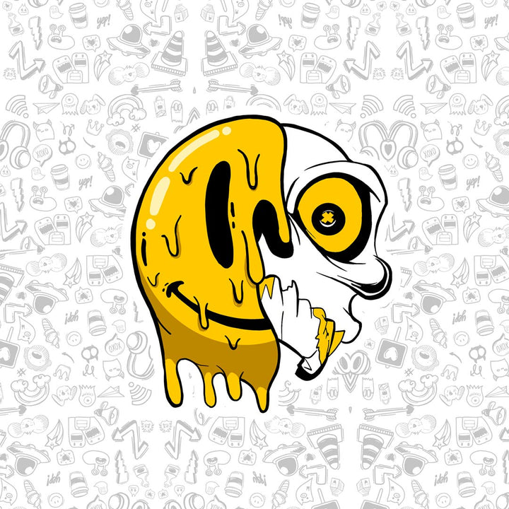Melting Skull Sticker
