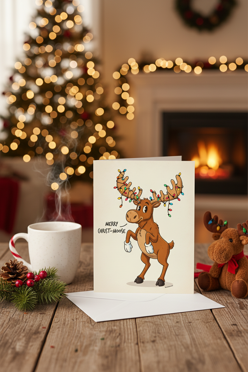 Merry Christ-Moose! Greeting Card