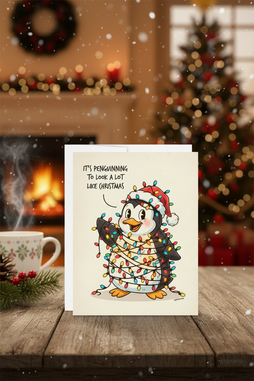 It's Penguinning To Look A Lot Like Christmas Greeting Card